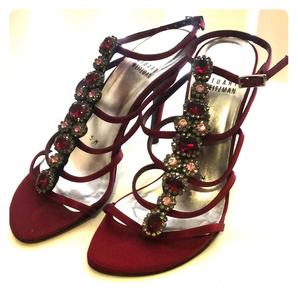 Stuart Weitsman ankle strap heel sandal size 5 - Picture 1 of 9